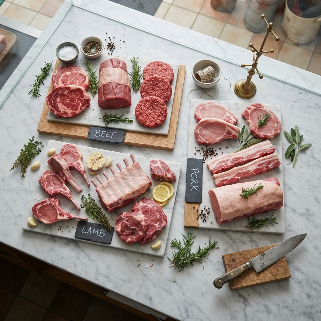 Fresh premium meat cuts at TJ's Quality Meats counter